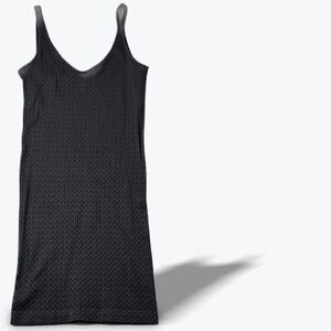 Guess Black Textured Knit Bodycon Spaghetti Strap Mini Slip Dress XS
